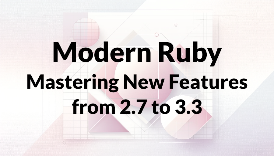 Modern Ruby background image with title over shapes